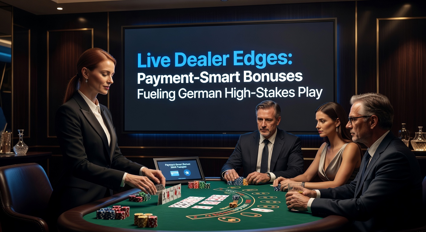 Live Dealer Tische mit High-Stakes-Spielern in Aktion, beleuchtet von dynamischen Lichtern und professionellen Dealern